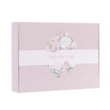 Luxurious tuck top present packaging corrugated pink mailer shipping gift box